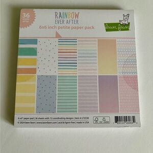 Lawn Fawn Rainbow Ever After 6x6 Petite Paper Pack - New, Sealed